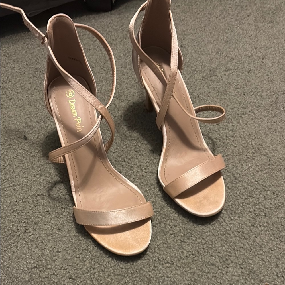 Dream Pairs Tan Strappy Heels for Formal Occasions